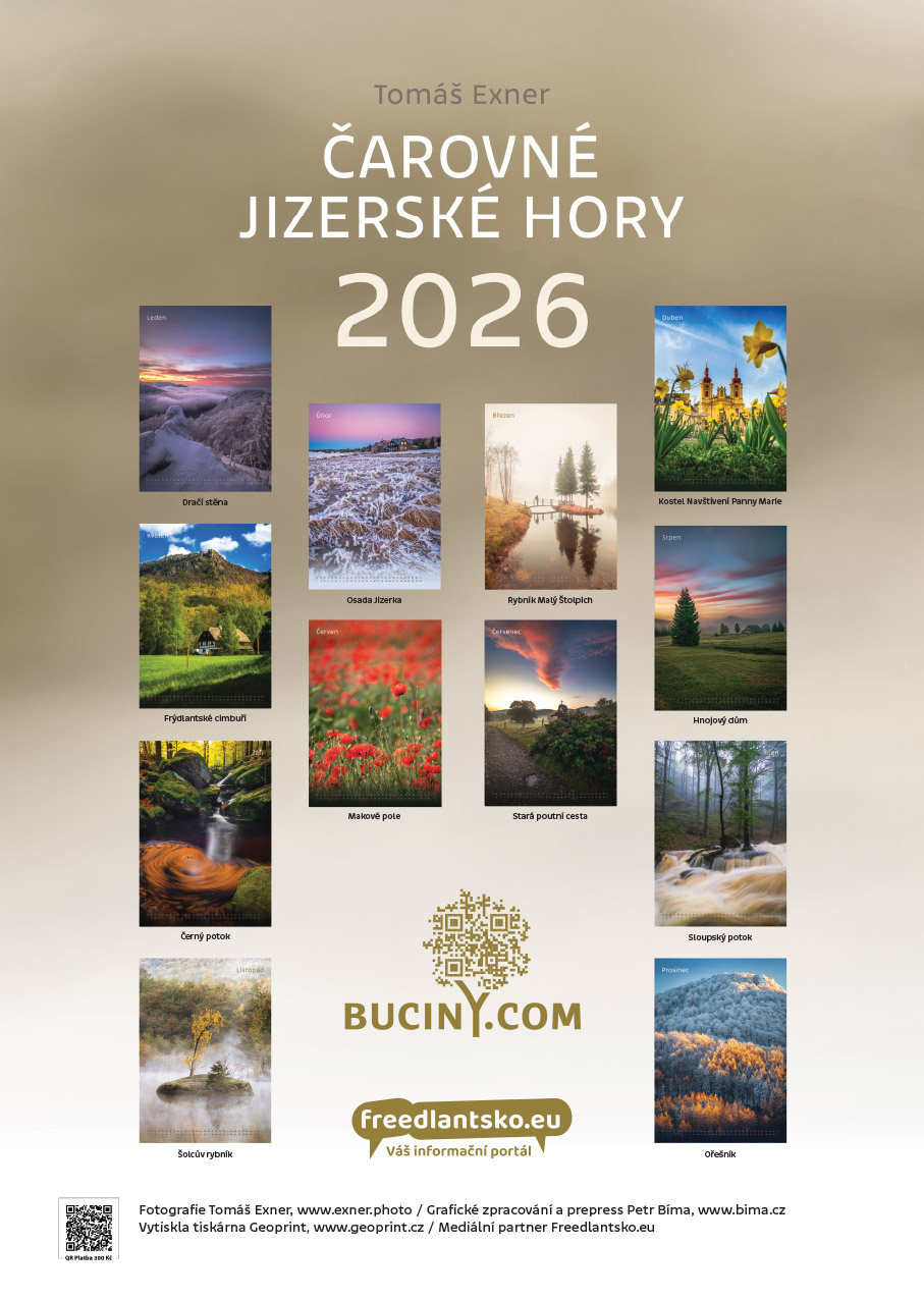 Kalendář Čarovné Jizerské hory od Tomáše Exnera